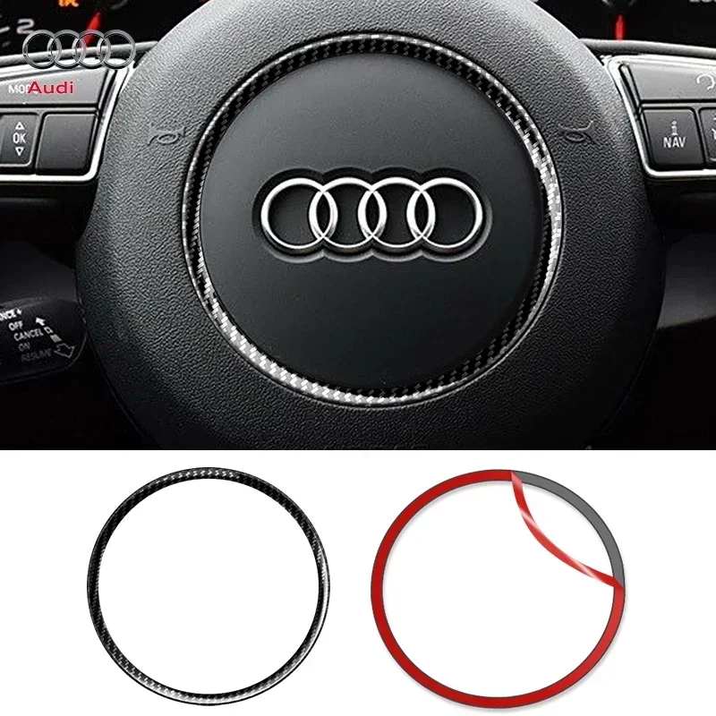 

Car Steering Wheel Trim Cover Carbon Fiber Sticker For Audi A1 A3 A4 A5 A6 A7A8 Q3 Q5 Q7 SQ5 S1 S3 S4 S5 S6 S7 S8 RS3 RS5 RS6