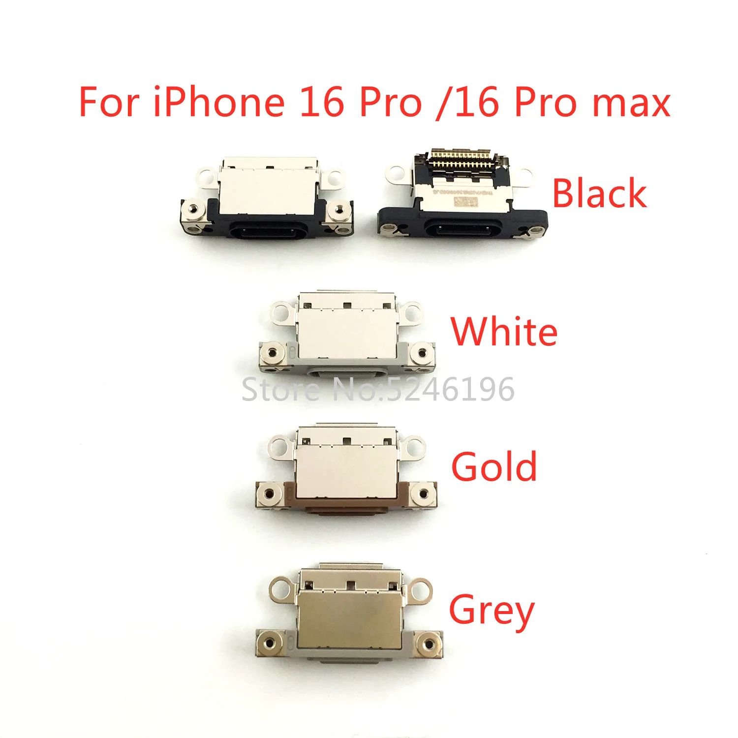 1pcs New Mini USB Jack Charging Port Connector For iPhone 16 iPhone 16 Plus iPhone 16 Pro iPhone 16 Pro Max Replace Part