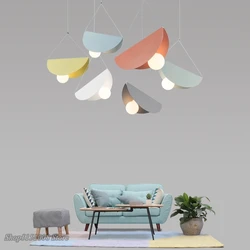 Modern LED pendant lights Nordic creative color iron pendant lamps geometric dining room bedroom children's room decor Fixtures
