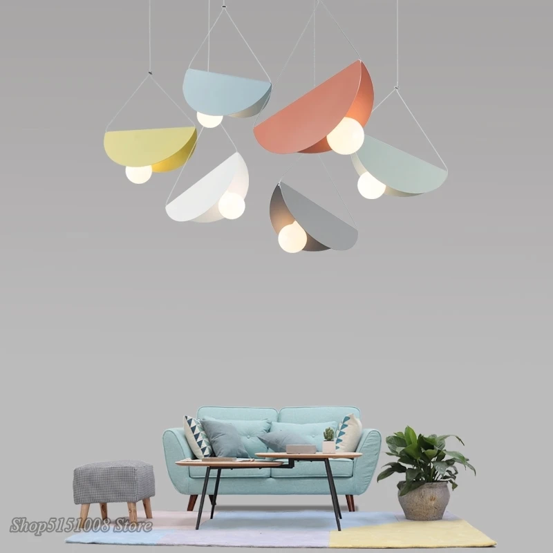 modern led iron pendant lights para quarto de crianca nordico criativo colorido geometrico luminarias sala de jantar quarto decoracao 01