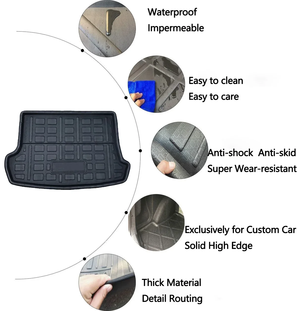 Car Storage Pad for Toyota C-HR CHR C HR AX50 2017~2022 2021 Anti-Slip Rear Trunk Mat Cargo Tray Boot Floor Carpet Accsesories