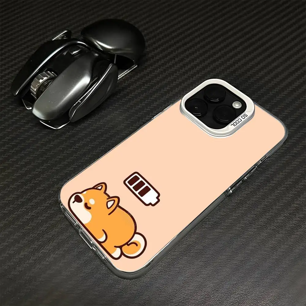 Leuke Shiba Inu telefoonhoesje voor iPhone17,16,15,14,13,12,11 Plus, Pro Max witte matte schokbestendige hoes