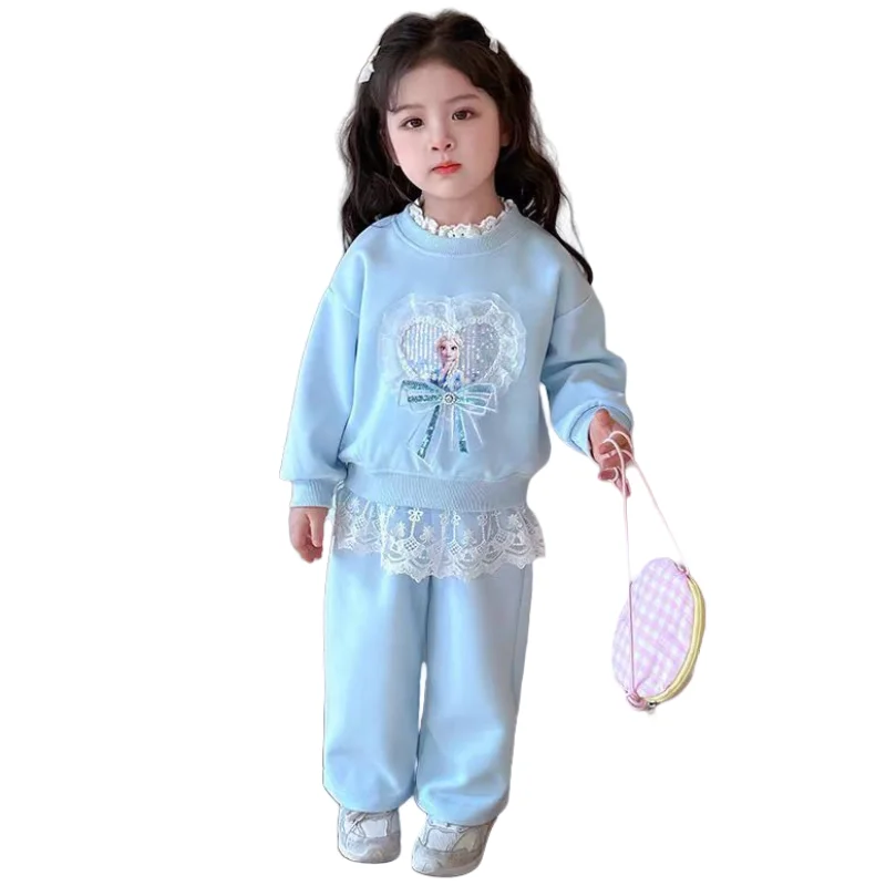 المجمدة إلسا أنيمي الطرفية الإبداعية الكرتون الربيع والخريف طويلة الأكمام الدانتيل حافة الزي عالية القيمة هدية العيد بالجملة #6