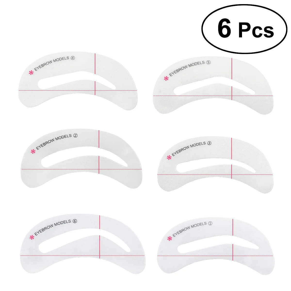 6 Pcs Eyebrow Stencil Templates Stamp Eyebrows Guide Shaping Tool Kit Set Trimming