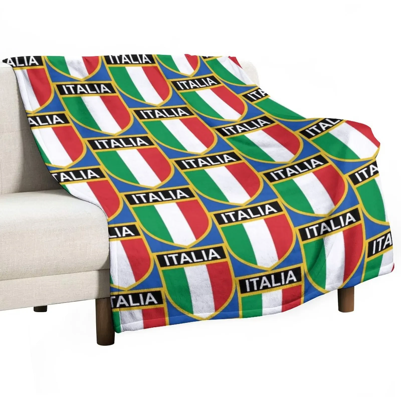 ITALIA Italy Italian Flag Tricolore Scudetto Throw Blanket Camping Luxury St Blankets