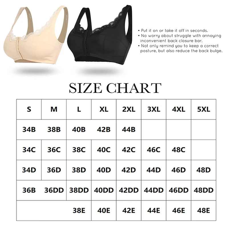 Plus Size Front Closure Bras for Women Wireless Cross Compression Abs Back Support Sports Underwear Lace Push Up Vest Bra Corset