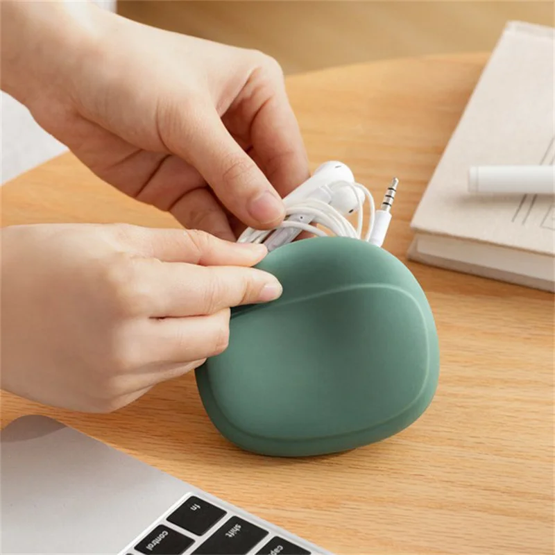 Headphone Storage Box Silicone Earphone Data Cable U Disk Organizer Cute Coins Purse Case Bag Home Travel Business Trip