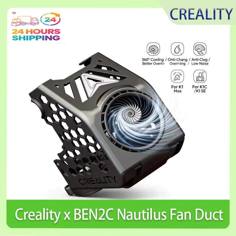 Creality X BEN2C Nautilus Fan Duct for K1 Max or K1C/K1 SE 3D Printer,360° Circular Cooling Flow Rapid Cooling,3d Printer Parts