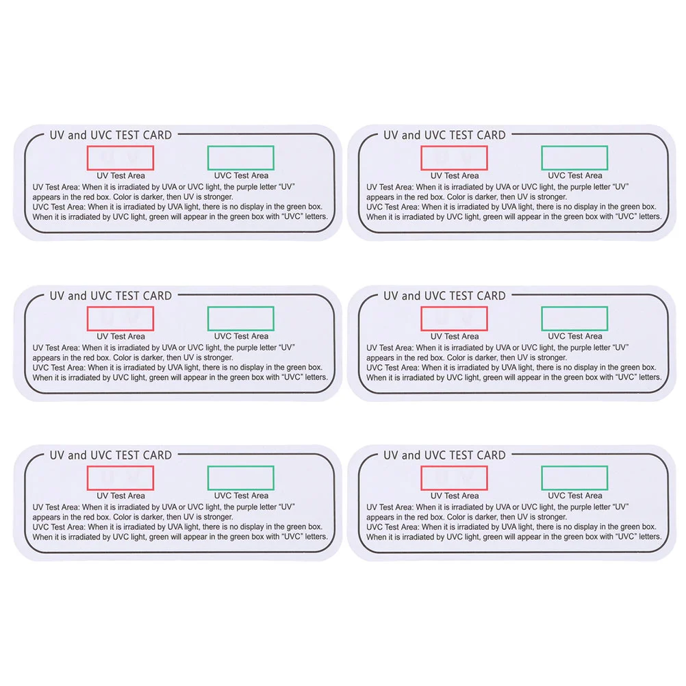 6pcs UVA Detection Cards UVC-UVA Test Strips Professional UVA and UVC Test Cards uv detection stickers