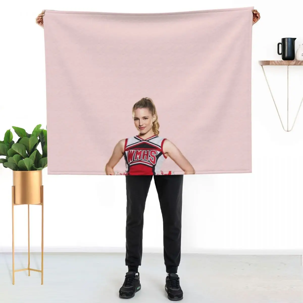 Glee Quinn Fabray (Cheerleader) Half Body Throw Blanket Hair Thins Plush Sofa Throw cosplay anime Travel Blankets