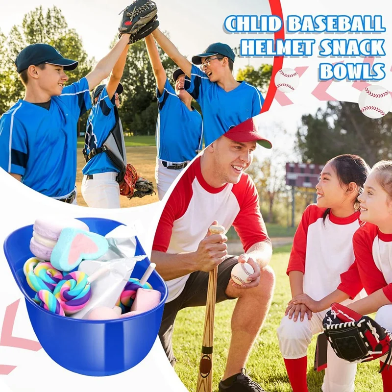 Baseball Helmet Ice Cream Snack Bowl, Mini Baseball Cap Bowl, Kids Helmet Chip Bowl, Ice Cream Sundae Helmet,Party,30Pcs