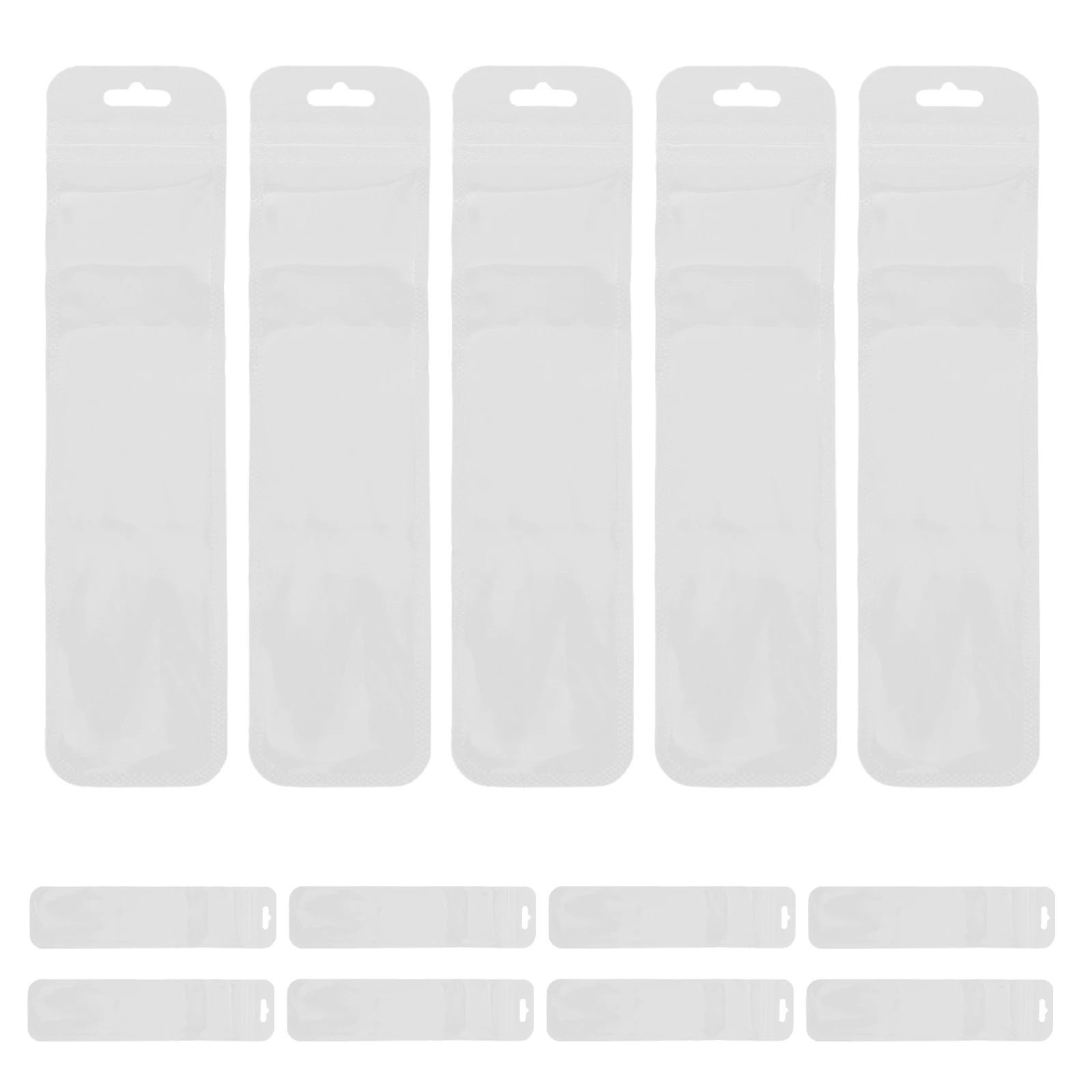 

100 pcs Transparent Resealable Bags for Candy Keychains Pen Storage Long Shape Clear Packaging Small Business Party