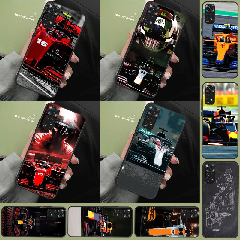 Formula 1 Car Case For Redmi Note 12 Pro 8 9 10 11 Pro Note 12S 11S 10S 9S 8T Redmi 12C 10C 10A 9C Cover