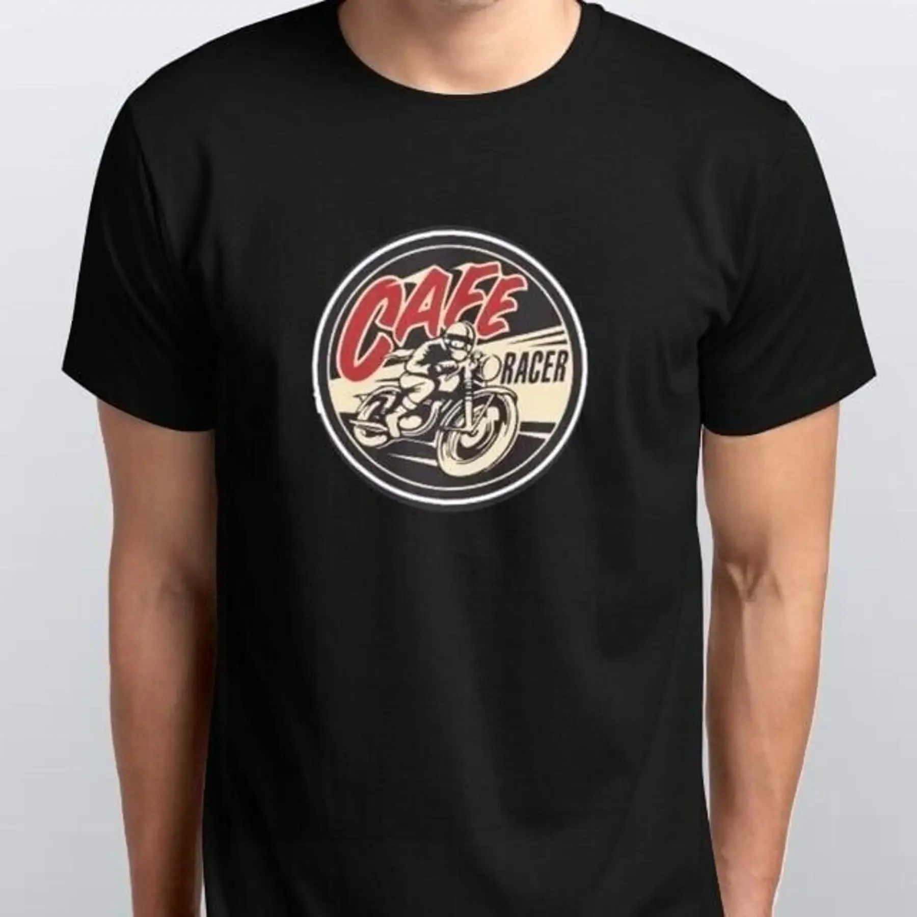 

Круглая мотоциклетная футболка с принтом Cafe Racer Old School, все размеры