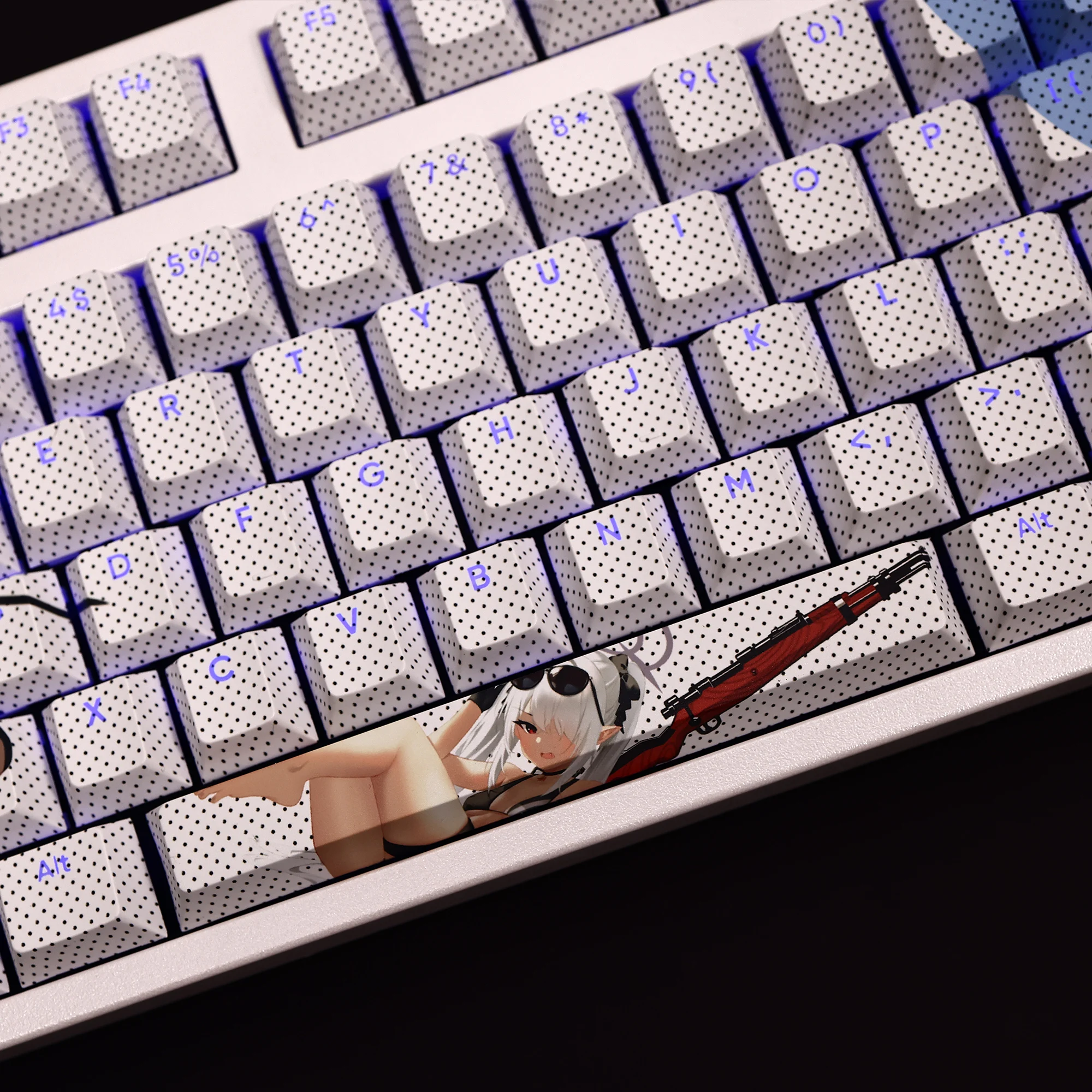 Imagem -03 - Azul Arquivo Shiromi Iori Pbt Keycaps Jogos de Anime Beauty Girl Key Caps Cereja Altura para Teclados Mecânicos Faça Você Mesmo 108 Teclas por Conjunto