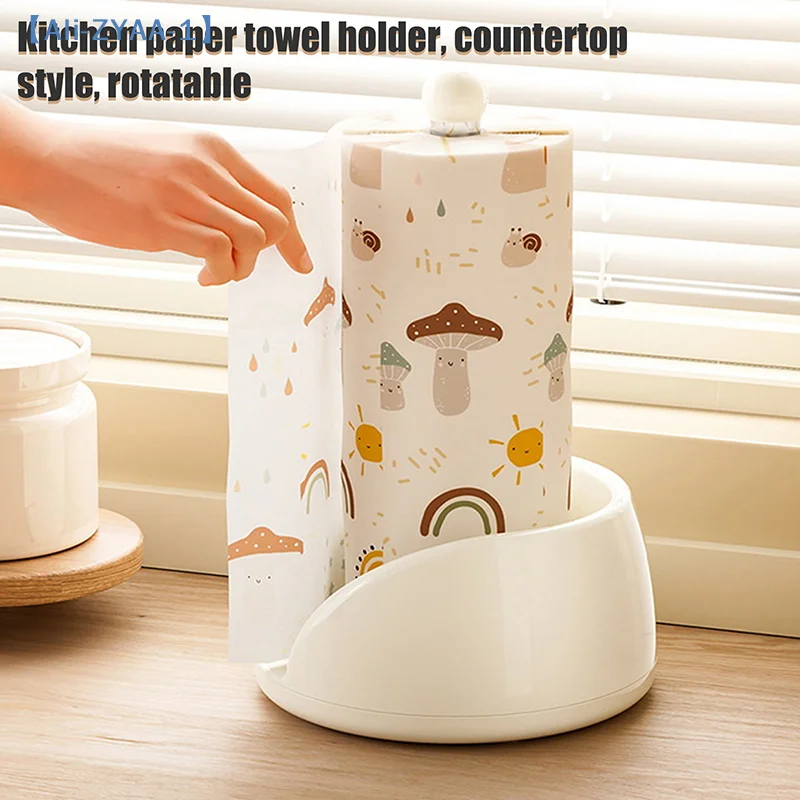 

【ZYAA-1】Multifunctional Rotating Paper Towel Holder, Desktop/Standing Kitchen Paper And Plastic Wrap Storage Rack