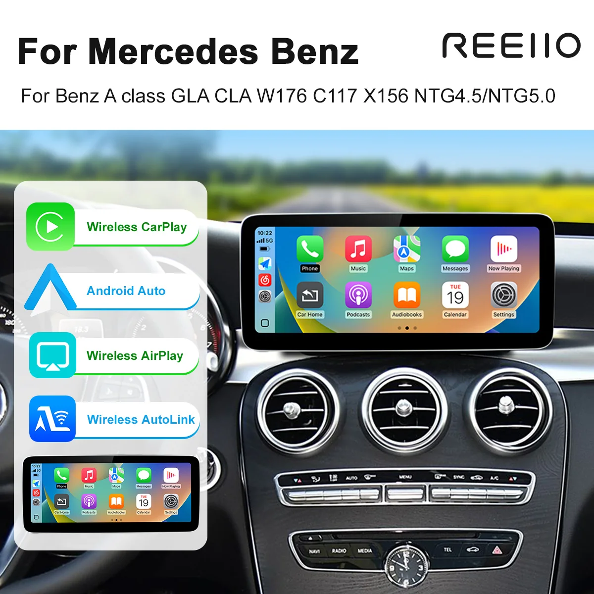 12.3 pollici Wireless CarPlay Android Auto Radio Per Mercedes Benz Classe A W176 X156 C117 CLA GLA Multimedia Touch Screen