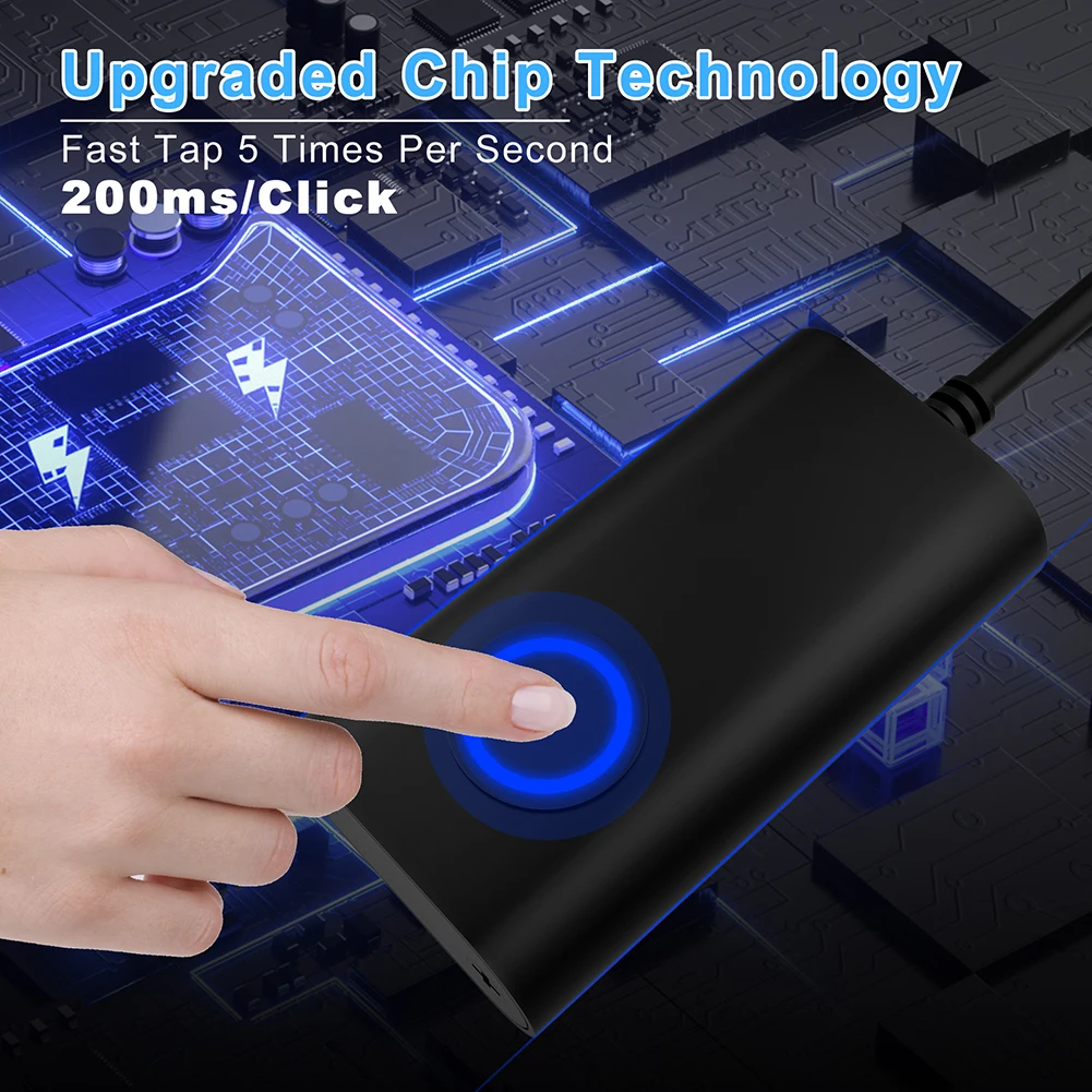 

2 in 1 USB Type-C Mouse Jiggler with ON/OFF Switch Undetectable Mouse Mover Drive Free Virtual Mouse Mover for Keeps PC Active