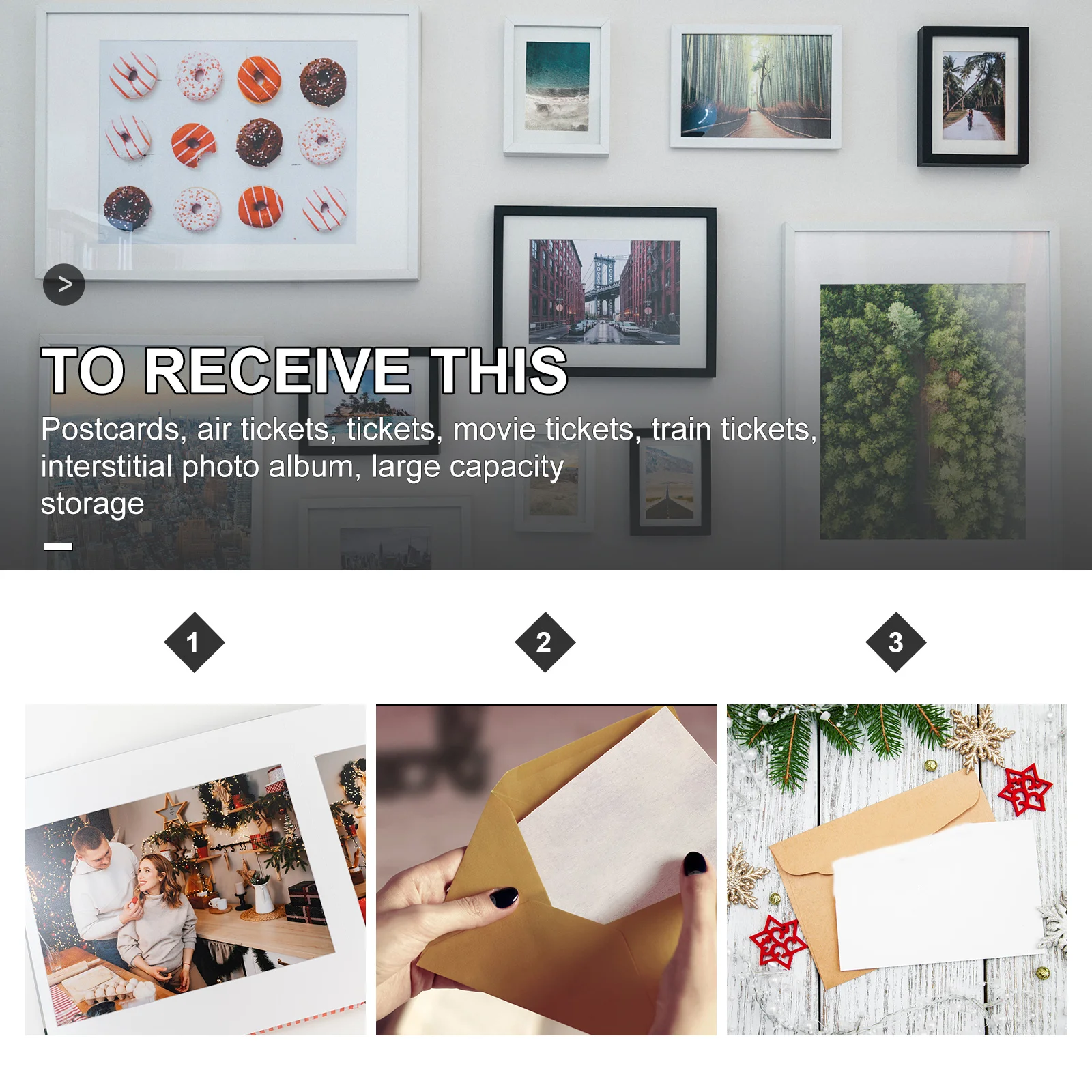 

Photo Album Plastic Sleeves Waterproof Large Capacity Refill Pages for Photo Cards Tickets Invoice Vouchers Storage