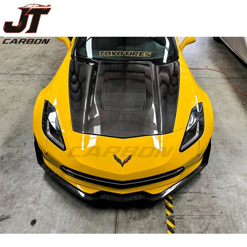 New Arrival High Quality Carbon Fiber Hood for Corvette C7 Convertible Single Vent Bolt-On Bolts Premium Factory Direct Sale
