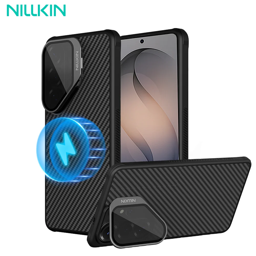 

Чехол NILLKIN из арамидного волокна с поддержкой MagSafe и складной подставкой для Samsung Galaxy S26 Ultra, магнитный чехол для телефона Samsung S26 Ultra