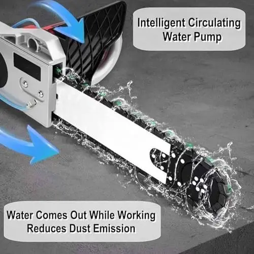 Handheld Electric Concrete Chain Saw 350W Diamond Wall Cutter Water Fed System for Dust Free Granite Reinforced Concrete Cutting