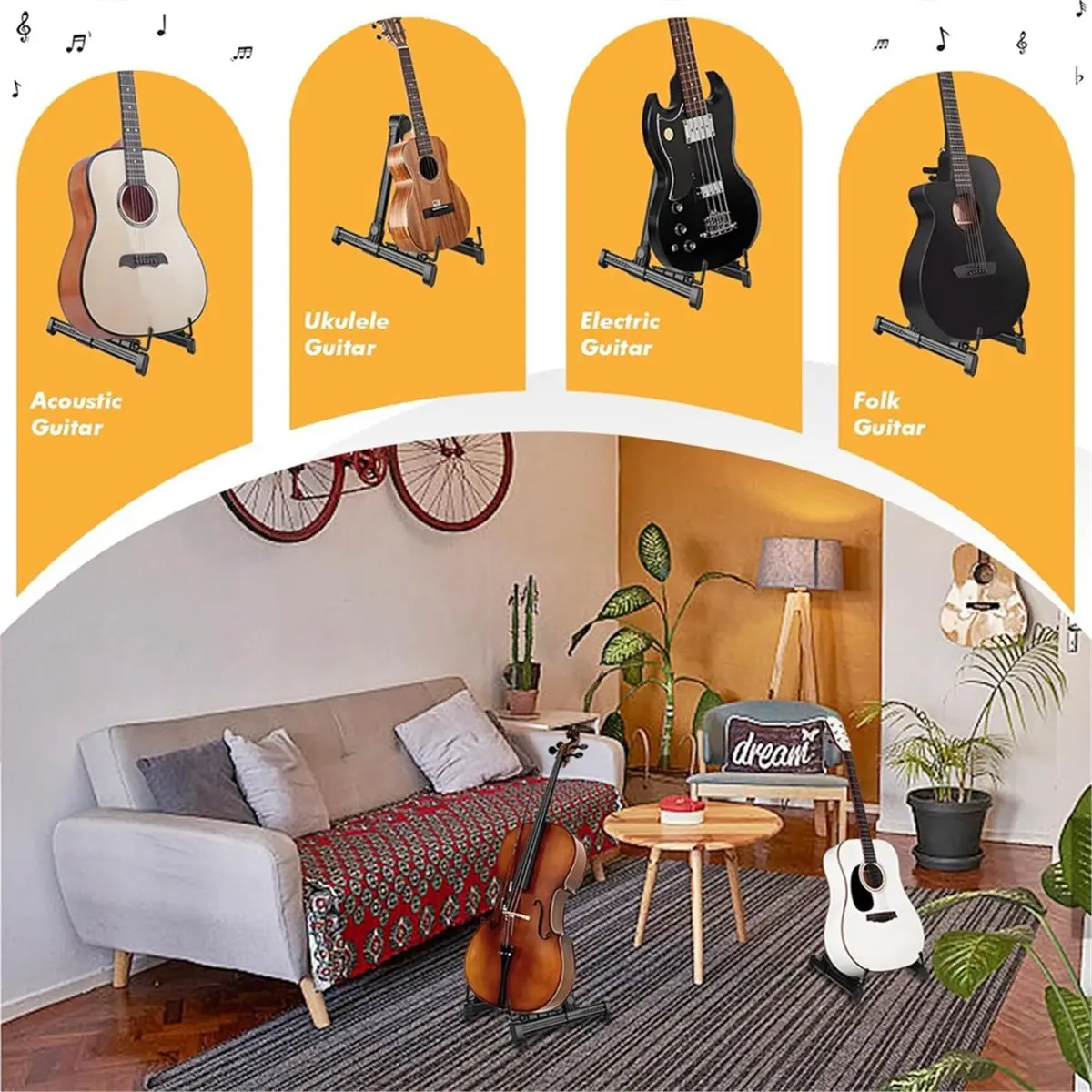 

2 Pack Guitar Stands A-Frame Guitar Floor Stand Guitar Rack, Foldable Guitars Holder for , Banjo, Cello, Mandolin