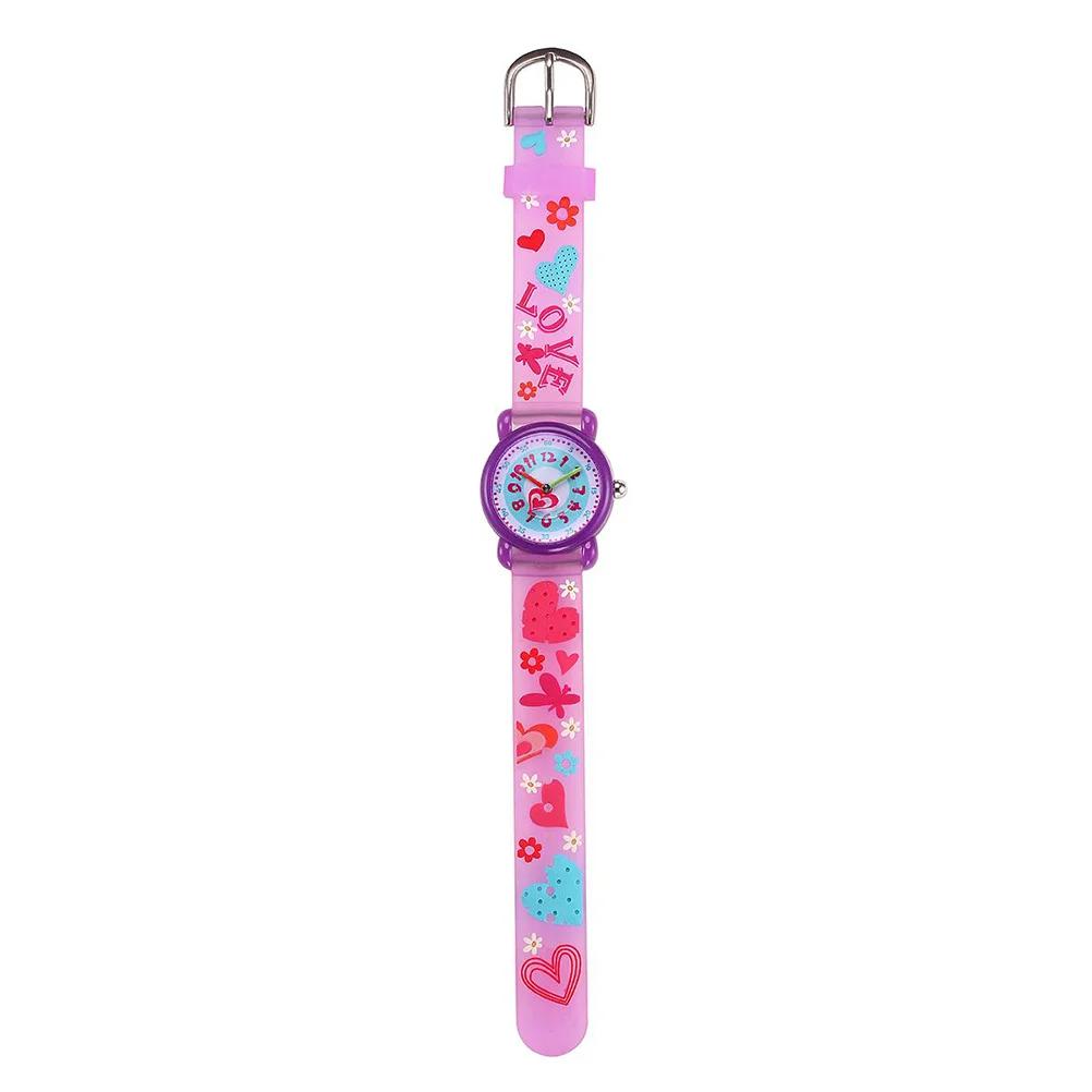 

3D Cartoon Kids Wristwatch Purple Waterproof Quartz Watch for Boys Girls Outdoor Watch