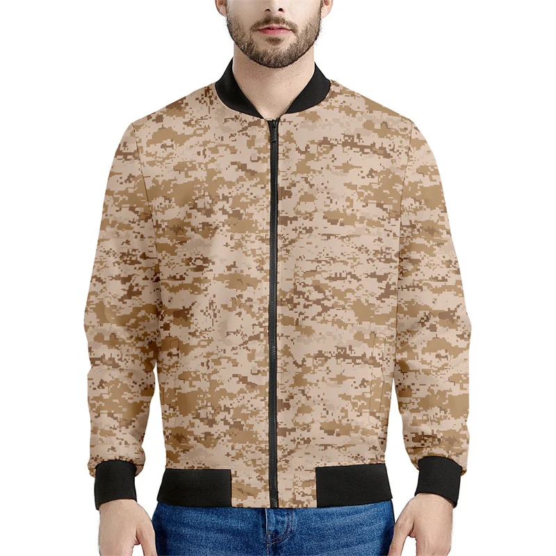 Multi Color Camouflage 3d Printed Zipper Jacket Men Fashion Camo Flower Graphic Sweatshirt Tops Long Sleeves Street Bomber Coats