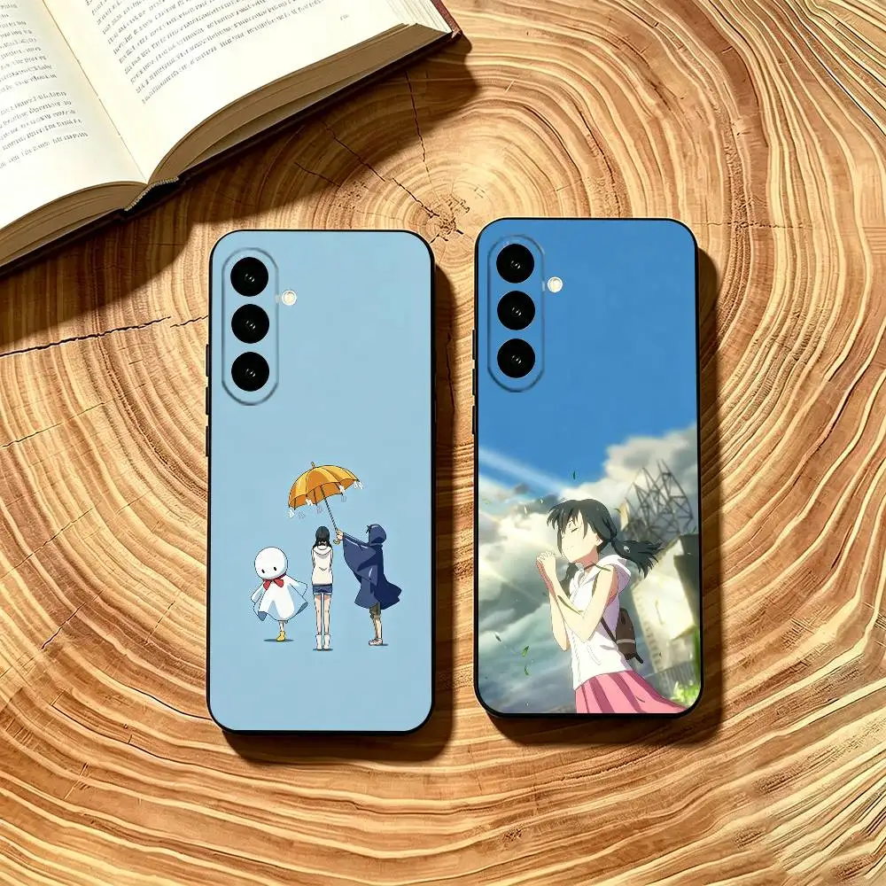 Anime W-Weathering With You Phone Case For Samsung Galaxy A73,A72,A71,A70,A53,A52,A51,Others Soft Black Cover