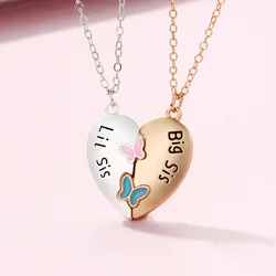 2 Pcs New Fashion Elegant Sisters Necklace Set Alloy Magnet Exquisite Cute Pendant Boyfriend Birthday Gift Jewelry Gift