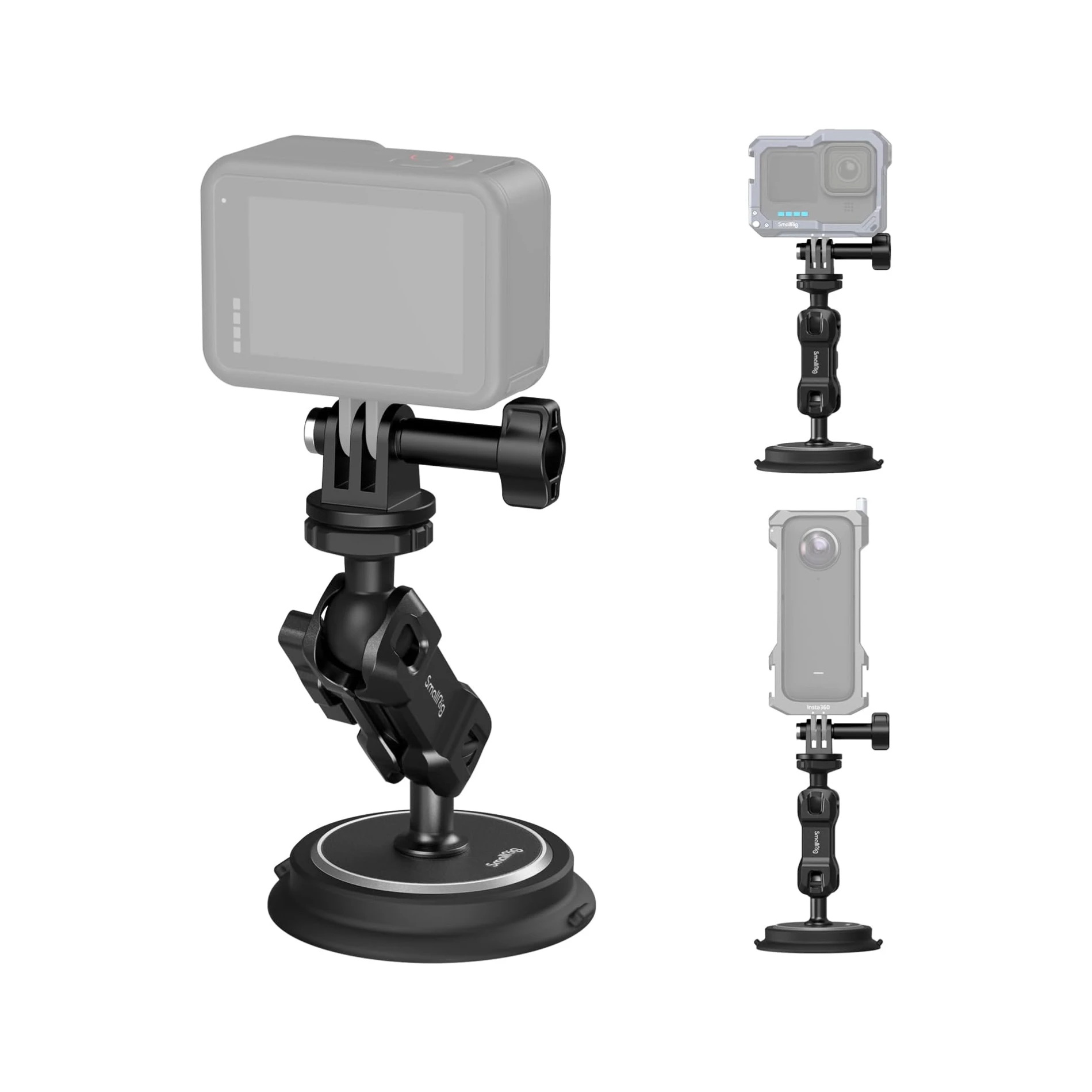 

Магнитное крепление SMALLRIG для Gopro с присоской 2 в 1, снаружи для Gopro, Insta360 и телефона 4466
