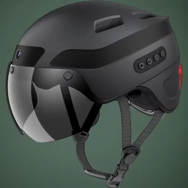 

STLFNew Cycling Helmet With Built-in PC Material Smart Helmet for Motorcycle Ebike Electric Scooter Riding Helmet