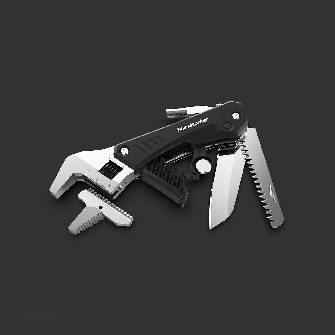 Xiaomi Marsworker Hand Tools Multi-Functional Hammer Wrench Knife Pliers Folding Tools Adjustable Wrench Survival Multitools