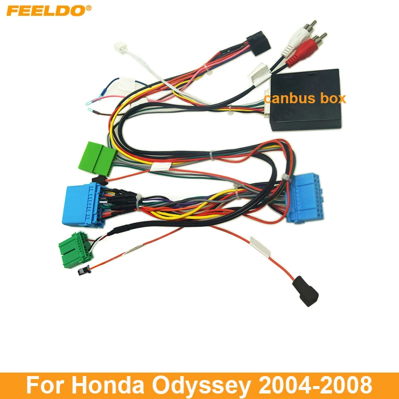 

FEELDO Car Stereo Audio 16PIN Android Power Cable Adapter With Canbus Box For Honda Odyssey 04-08 Wiring Harness