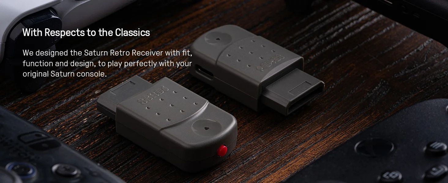 8BitDo Retro-Empfänger-Adapter für Saturn, Windows 11/ 12, kompatibel mit Xbox Series, Xbox One, Switch Pro, PS5, PS4-Controller – Detail 4