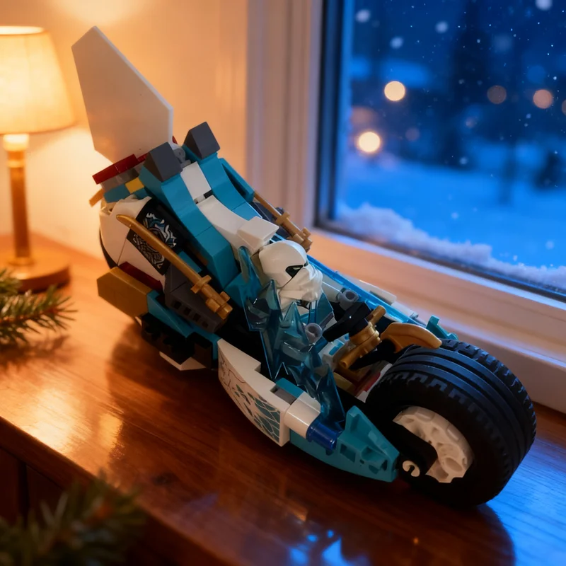 158pcs MOC Zane's Ice Bike Ninjia Model Building Blocks Christmas Gift Toys Architecture Education Art Brick Collection Creative