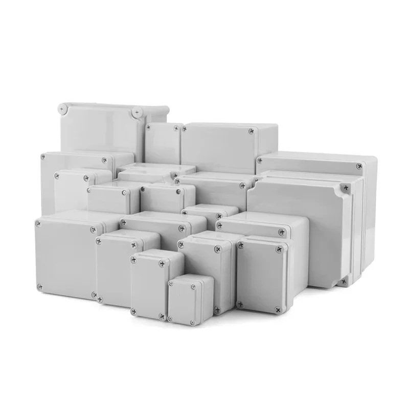 Kotak sambungan kabel tahan air IP66 dengan casing plastik ABS untuk luar ruangan dan kotak daya elektronik