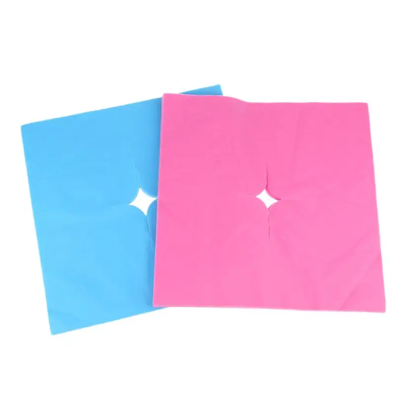 100pcs Face Pad Non-woven Fabric Disposable Massage Table Face Hole Cover Massage Bedside Pads Folding For Household