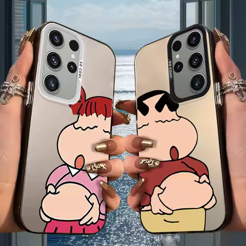 C-Crayon Shin-chans Case for Samsung Galaxy S25 S24 S23 S22 Ultra S21 Plus S20 FE A73 A72 A71 A56 A55 A54 A53 A52 Acrylic Cover