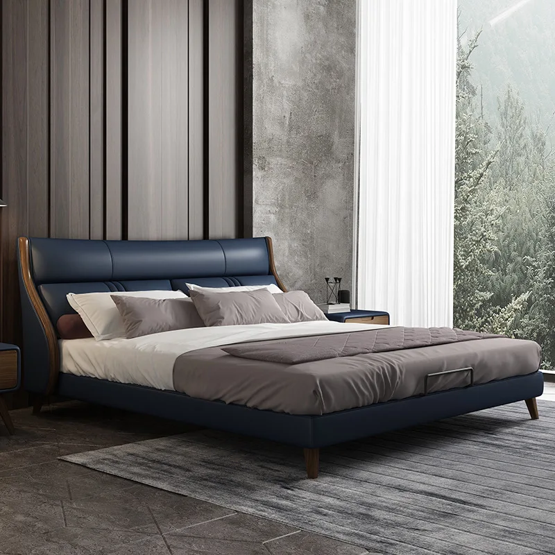 الطبقة الأولى من جلد البقر المزدوج، سرير شقة صغير بسيط لغرفة النوم الرئيسية