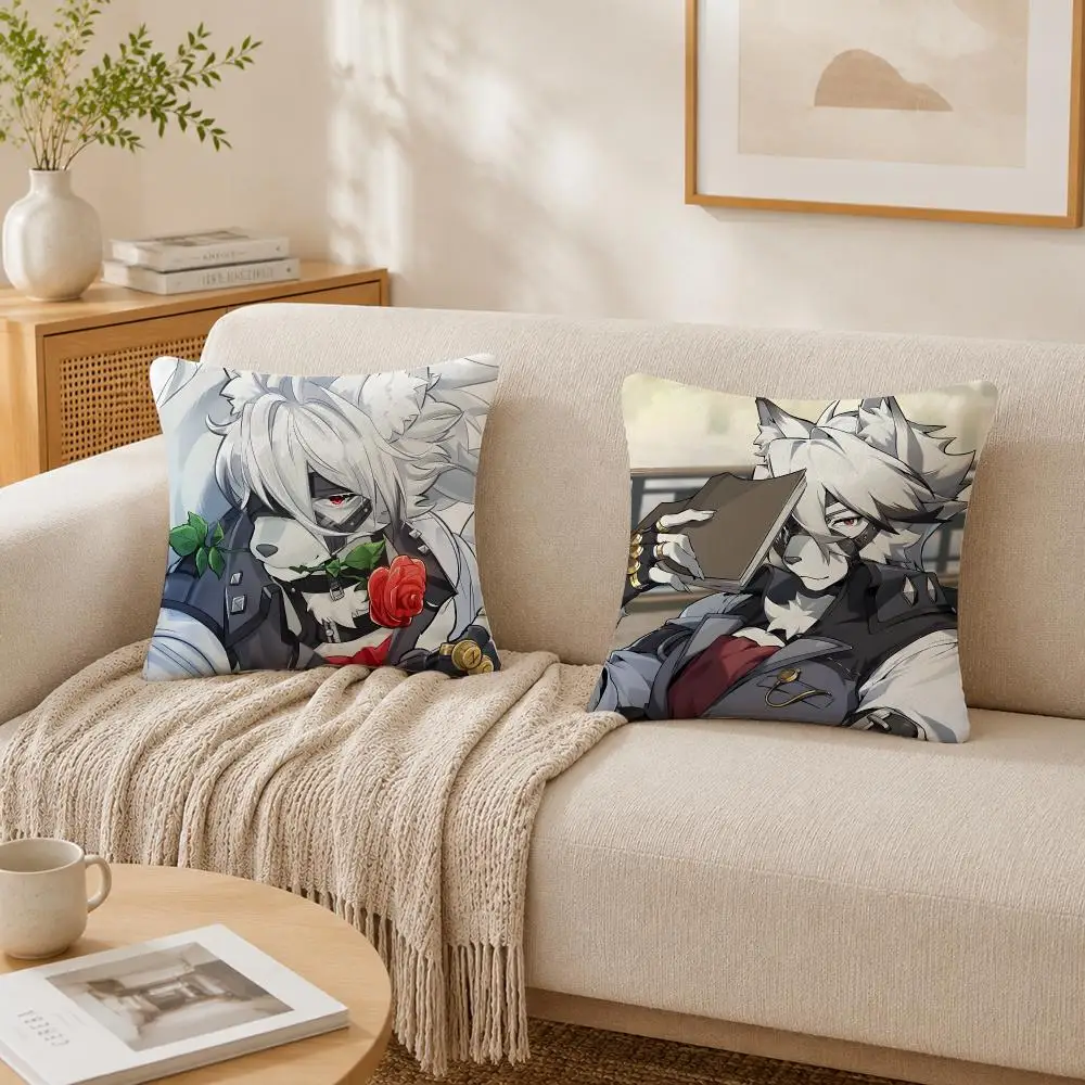 Von Lycaon Z-Zenless Zone Zero Cushion Cover Plush Decorative Pillow Case With Hidden Zipper Cutecore Room Decor For Home