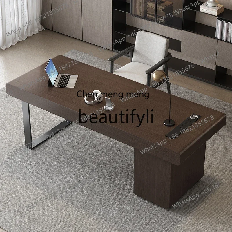 

2003Italian minimalist desk light luxury designer computer desk solid wood writing desk