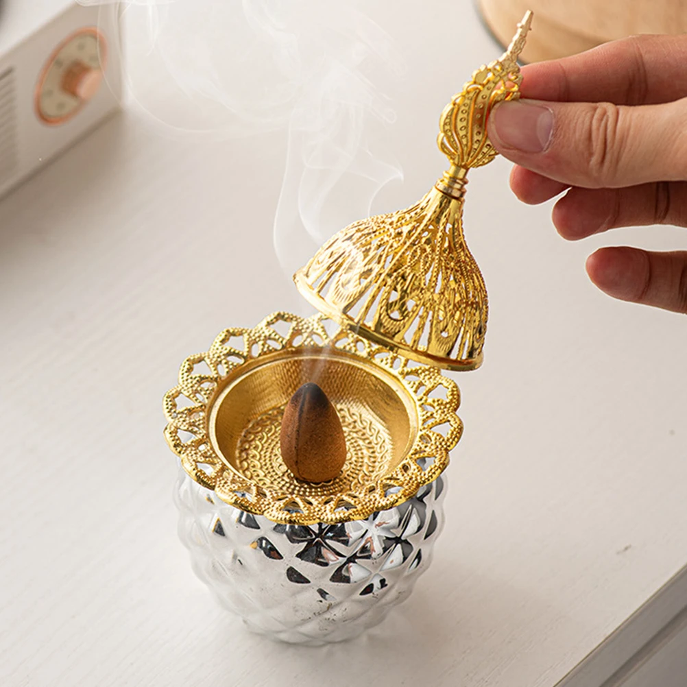

Exquisite Incense Burner Ornament Ancient Inspired Ceramic Censer for Living Room Study Yoga Air Purifying Aromatherapy Furnace