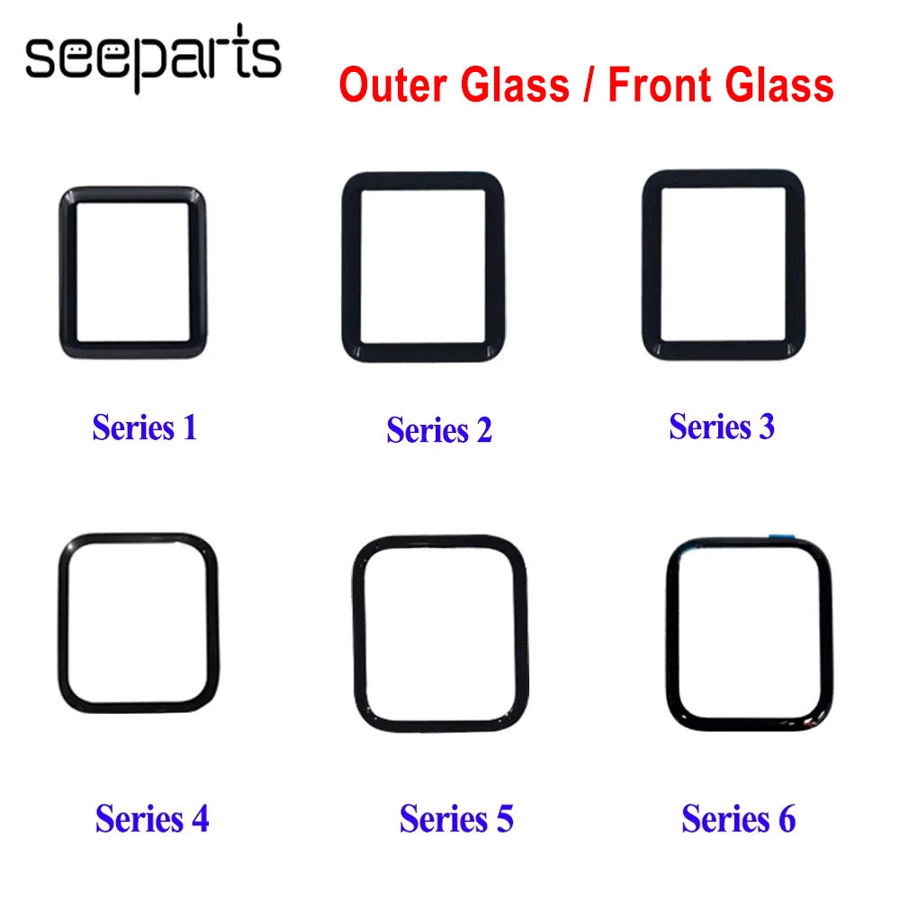 For Apple Watch Series 1 2 3 4 5 6 7 8 Outer Glass Front Glass Panel Replacement Series 1 2 3 4 5 6 7 8 Front Glass