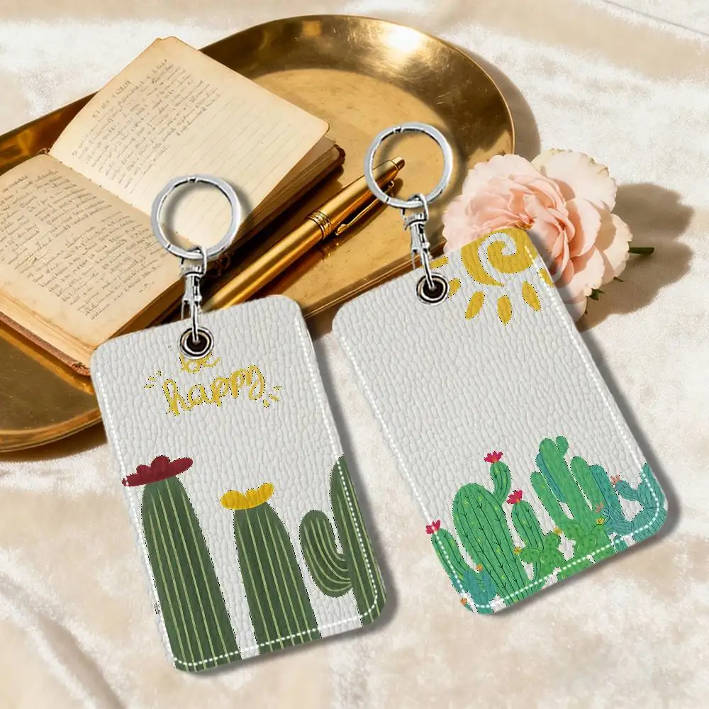 

Cartoon Cactus Keychain Card Holder, Badge Credit Card Holder, Student ID Card Holder, Bus Cards Cover