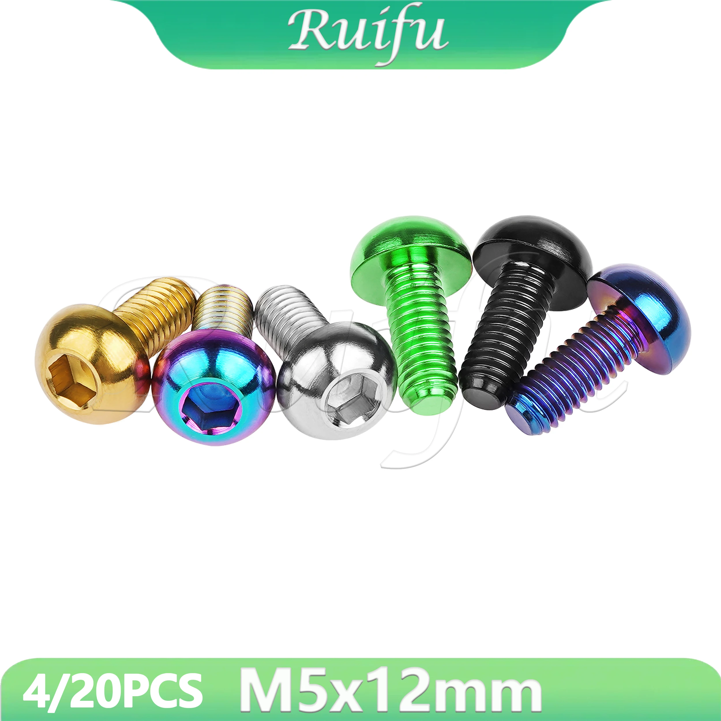 

Титановые болты 4/20 шт. M5x12 мм для флягодержателей, титановые винты с нестандартным шагом 0,8 мм для велосипедов