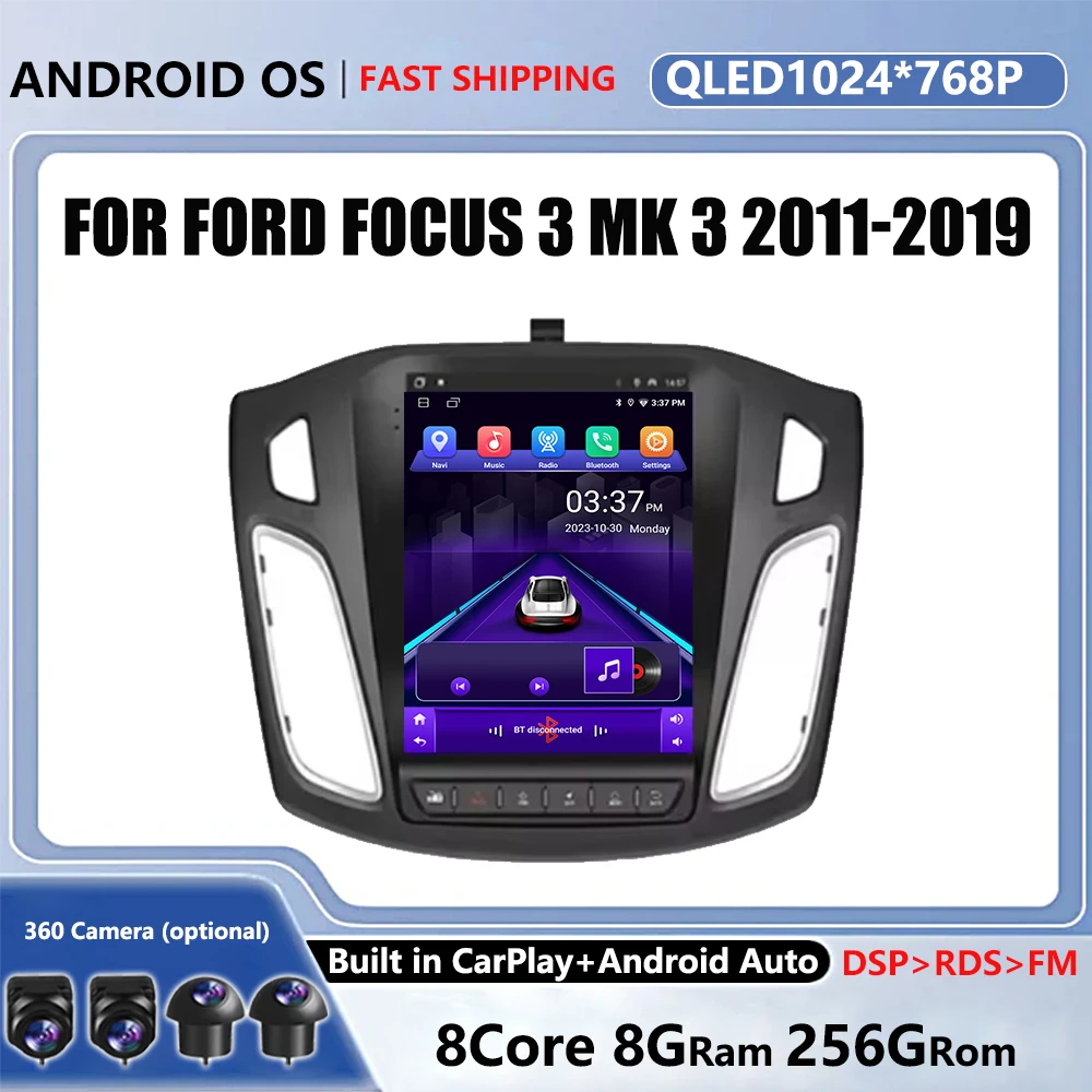 Android OS  For Ford Focus 3 Mk 3 2011-2019 Car System Radio Video Multimedia Navigation Wireless GPS Carplay WIFI 4G DVD 2din