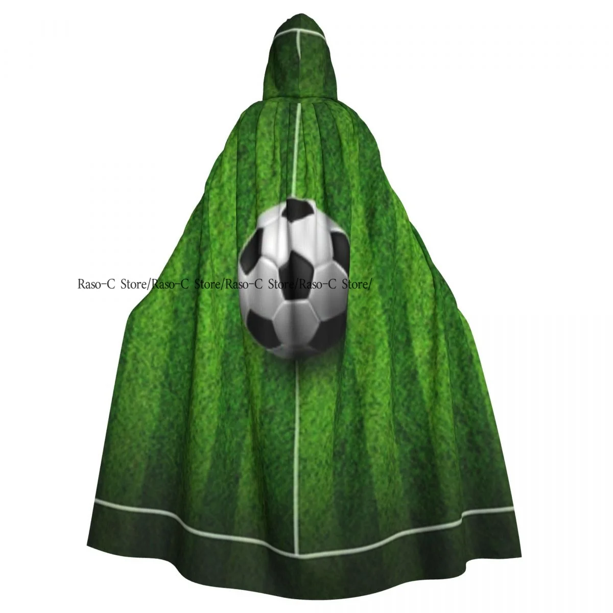 Long Cape Cloak Soccer On Grass Field Hooded Cloak Coat Autumn Hoodies