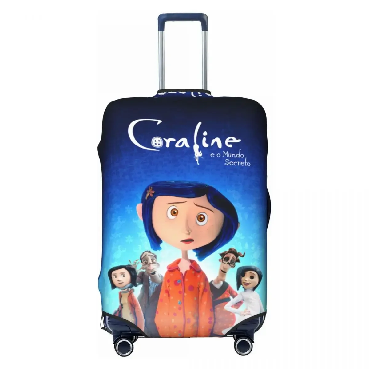 Custom Halloween Coraline Horror Movie Luggage Cover Protector Fashion Travel Suitcase Covers for 18-32 Inch